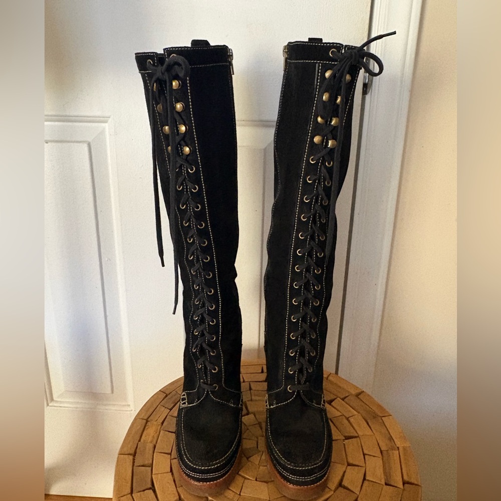 Michael Kors Black Suede Boots - Picture 2 of 15